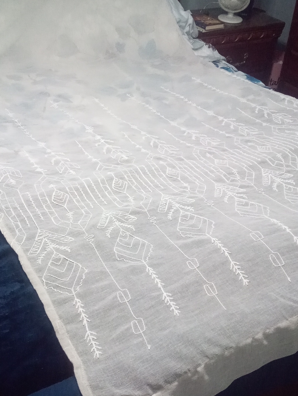 * Embroidered Taupe Sheer Curtain Panel Pair NWT $145.98 Egypt Sherrod